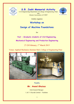 Workshop on Design of Machine Foundations