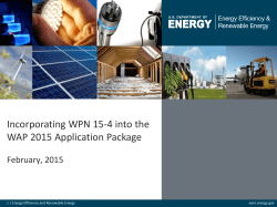 Incorporating WPN 15-4 into the WAP 2015 Application Package