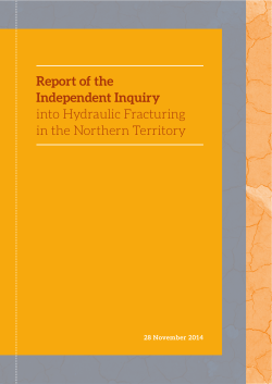 Report of the Independent Inquiry into Hydraulic Fracturing in the