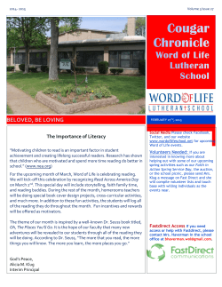 Newsletter - Word of Life Lutheran School