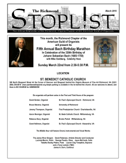 March 2015 Stoplist - Richmond, VA, Chapter of the American Guild