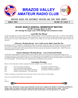 March Newsletter - Brazos Valley Amateur Radio Club