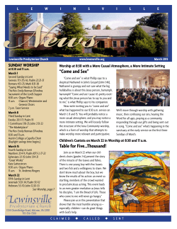 Lewinsville`s March Newsletter - Lewinsville Presbyterian Church!