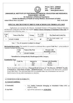 special recruitment drive for scheduled tribes (st)-2015