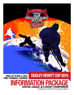 DUDLEY HEWITT CUP 2015 InformaTIon PaCkagE forT franCES