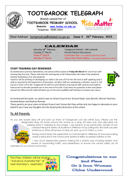 Newsletter 26th February - Tootgarook Primary School
