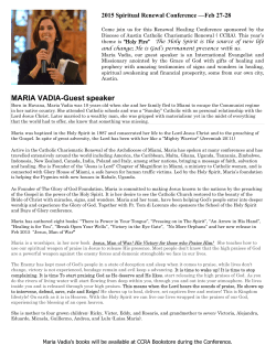 here Maria Vadia Bio and her involvement in Catholic Charismatic