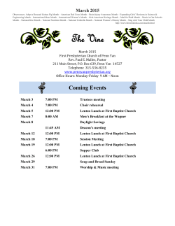 Mar. 2015 - First Presbyterian Church
