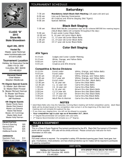 April 2015 Columbia Regional Tournament Schedule