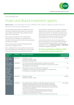 Frozen and illiquid investment options