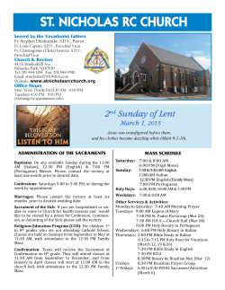Bulletin of 03/01/15 - St. Nicholas RC Church