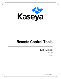 Remote Control Tools - Kaseya R9 Documentation
