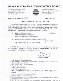 office order no. e - Maharashtra Pollution Control Board