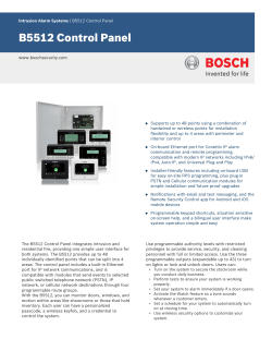 B5512 Control Panel - Bosch Security Systems