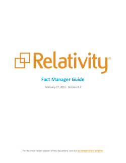 Relativity Fact Manager Guide