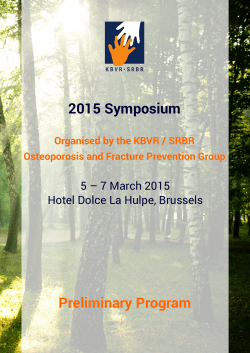 2015 Symposium Preliminary Program
