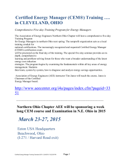 Certified Energy Manager Training Cleveland 2015