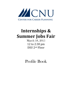 Internships & Summer Jobs Fair - Christopher Newport University