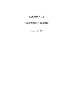 ALCOMA 15 — Preliminary Program