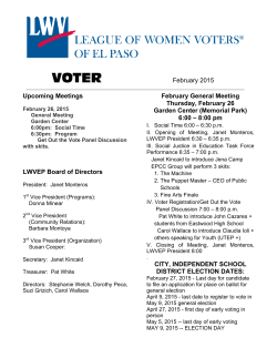 El Paso VOTER - League of Women Voters of El Paso