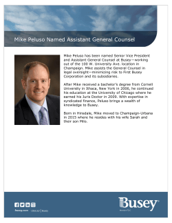Mike Peluso Named Assistant General Counsel