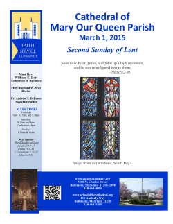 This Week`s Bulletin - Cathedral of Mary Our Queen