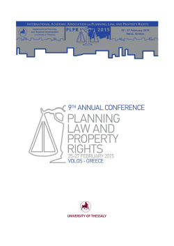 Full Program - International Conference on Planning, Law and