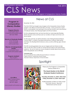 CLS News - Comparative Literary Studies Program