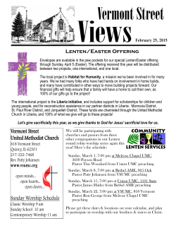 March 2015 VIEWS - Vermont Street United Methodist Church