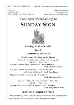 weekly newsletter - St Peters Anglican Church