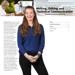 Writing, Editing and Technical Communication