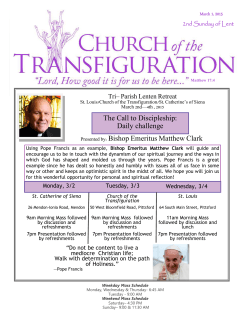 This Week`s Bulletin - Church of the Transfiguration