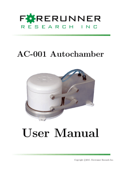 Autochamber Manual - Forerunner Research Inc.