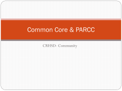 Common core & parcc - Cumberland Regional High School