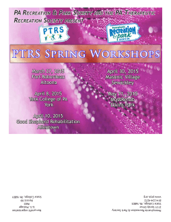 PTRS Spring Workshops - Pennsylvania Recreation and Park Society