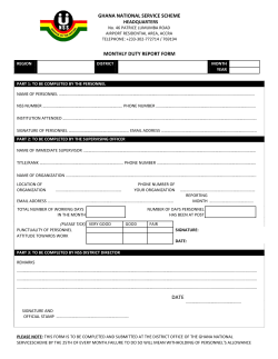 monthly assessment form - the National Service Scheme
