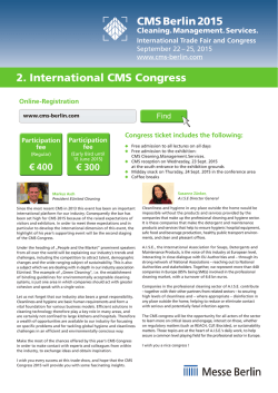 CMS Congress Programme 2015