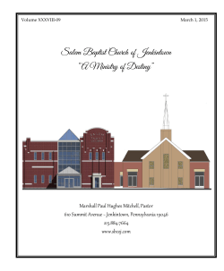 Weekly Bulletin - Salem Baptist Church of Jenkintown
