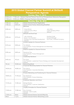 2015 Global Channel Partner Summit at Skillsoft Perspectives Agenda