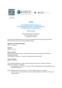 AGENDA Joint USCIB/BIAC/OECD Conference on