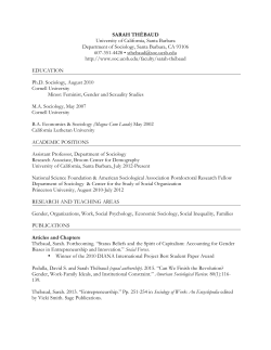 Curriculum Vitae - Sociology - University of California, Santa Barbara