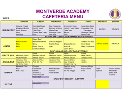 MVA Weekly Menu - Montverde Academy