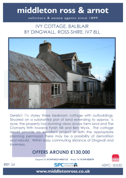 ivy cottage, balblair by dingwall, ross