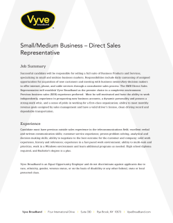 Small/Medium Business – Direct Sales