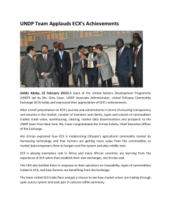 UNDP Team Applauds ECX`s Achievements