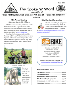 Current Newsletter - Oxon Hill Bicycle and Trail Club