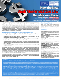 Bank Modernization Law - Massachusetts Bankers Association