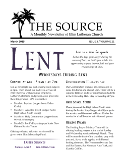newsletter - Elim Lutheran Church