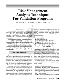 Risk Management Analysis Techniques For Validation Programs