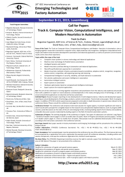 ETFA 2015 Track 6 Call For Papers